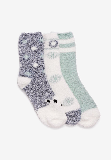 3 Pack Holiday Crew Socks, BLUE, hi-res image number null
