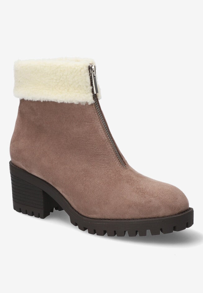 Cable Bootie, TAUPE SUEDE FLEECE, hi-res image number null
