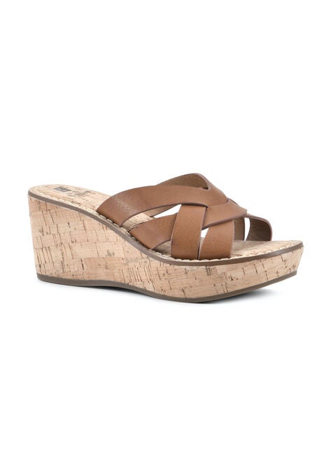 Samwell Platform Wedge Sandal, TAN BURNISHED SMOOTH, hi-res image number null