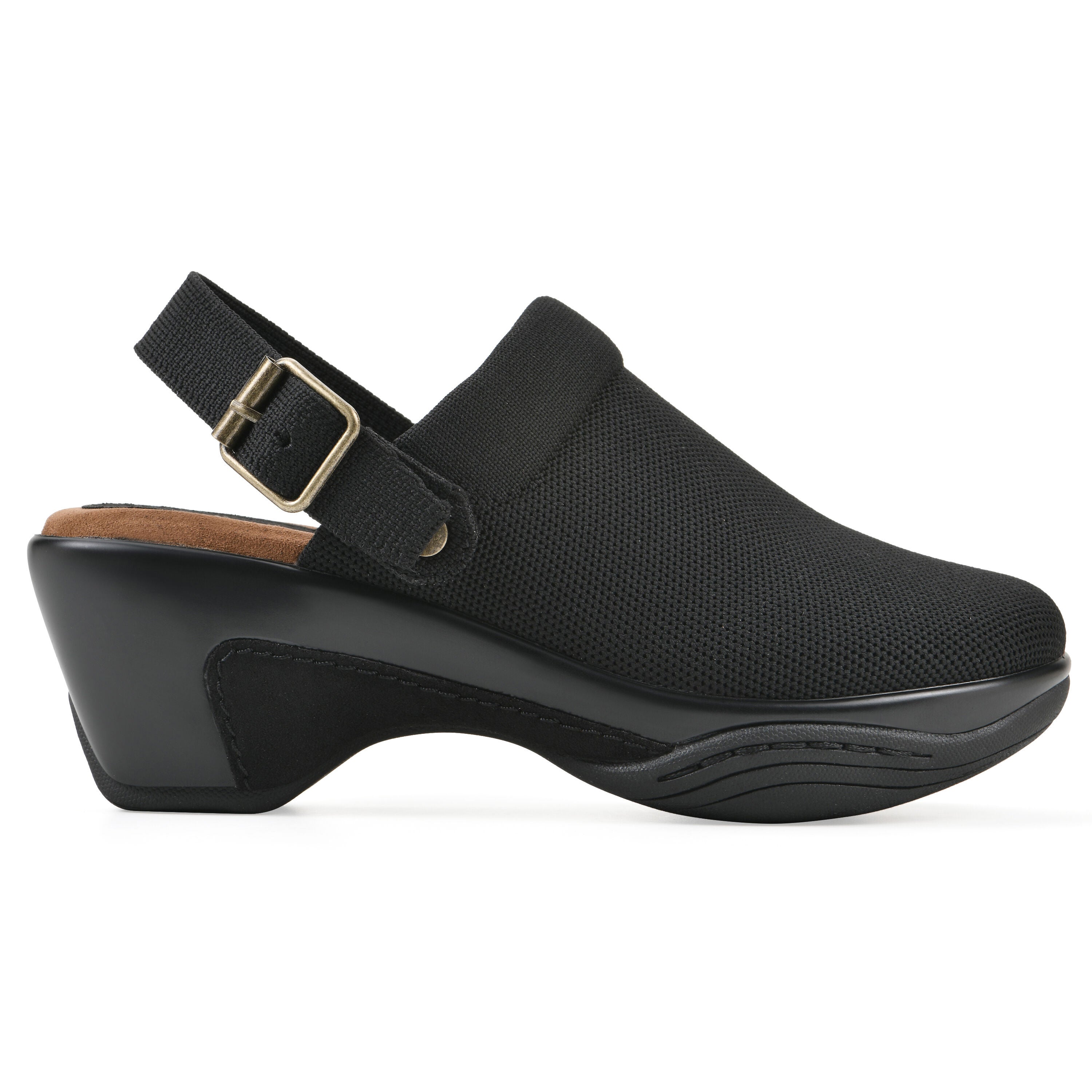 Viable Slingback Clog, BLACK FABRIC, alternate image number 2