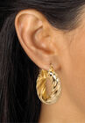 Section Dome Ring And Hoop Earrings Set Goldtone, , alternate image number null