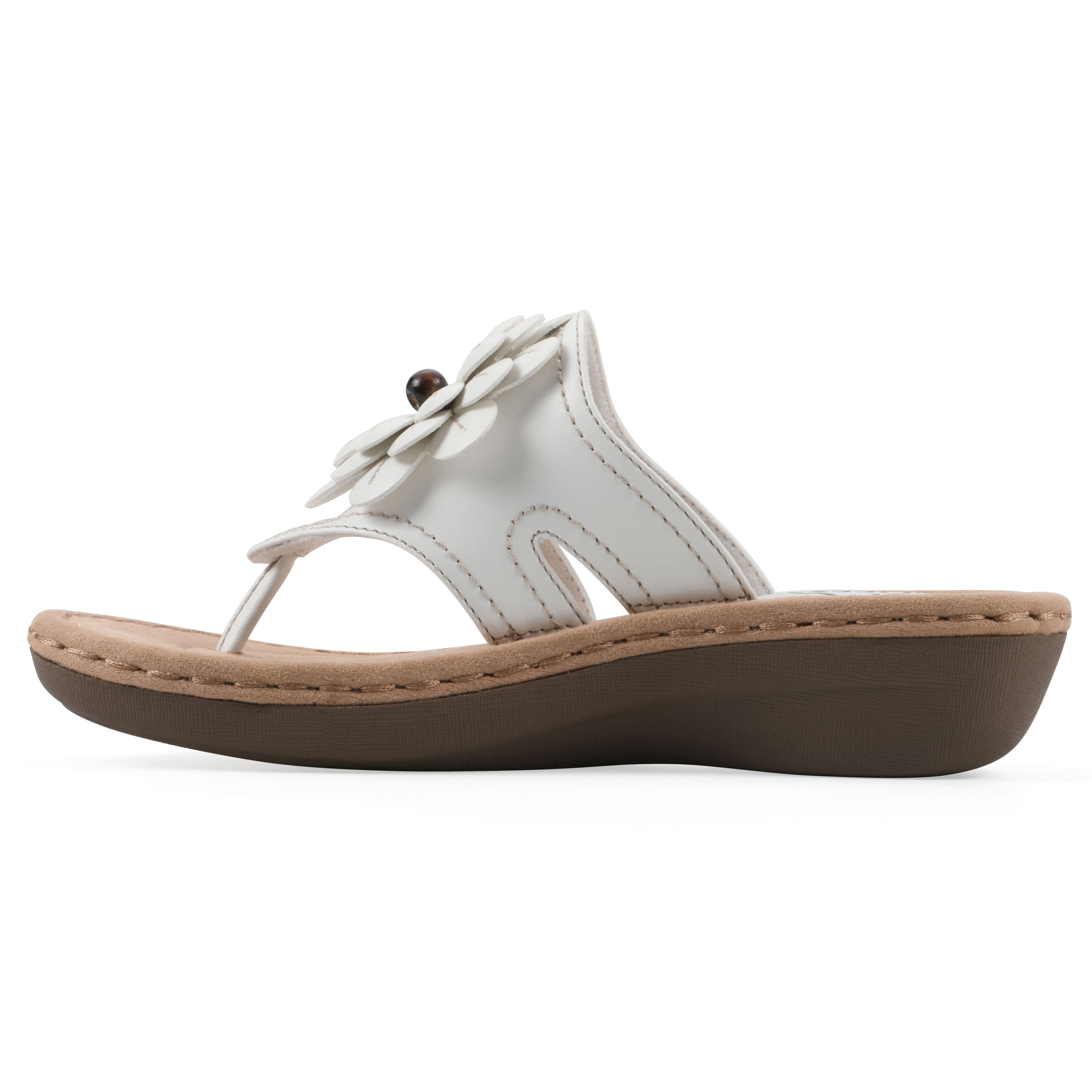Cashlyn Floral Mini Wedge Sandal, WHITE SMOOTH, alternate image number 3