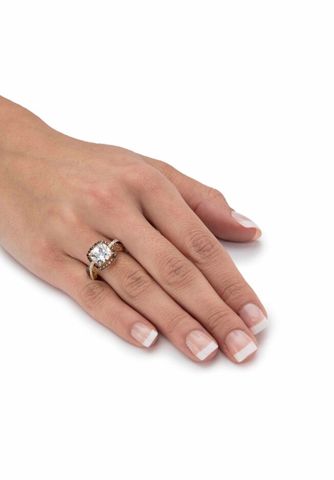 Gold & Silver Princess-Cut Cubic Zirconia Ring, , alternate image number null