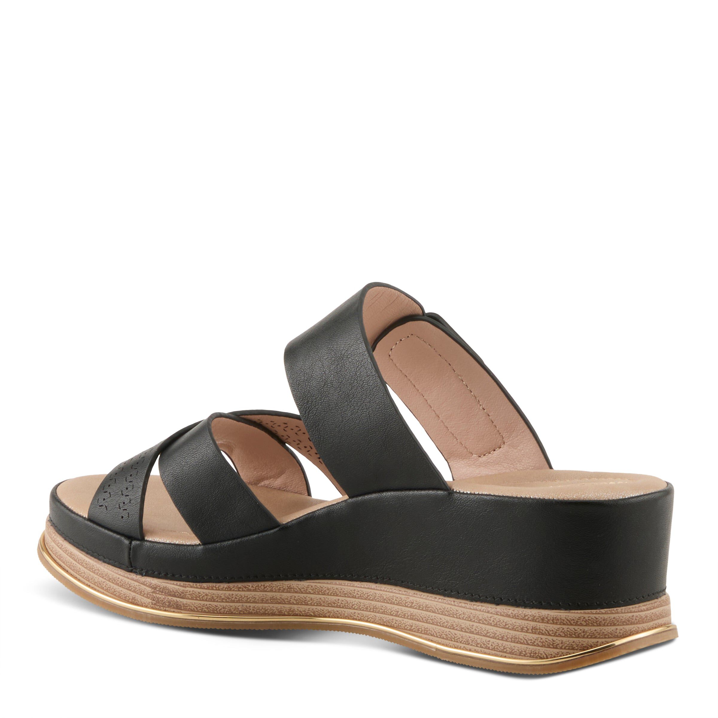 Cattaneo Wedge Sandal, BLACK, alternate image number 6