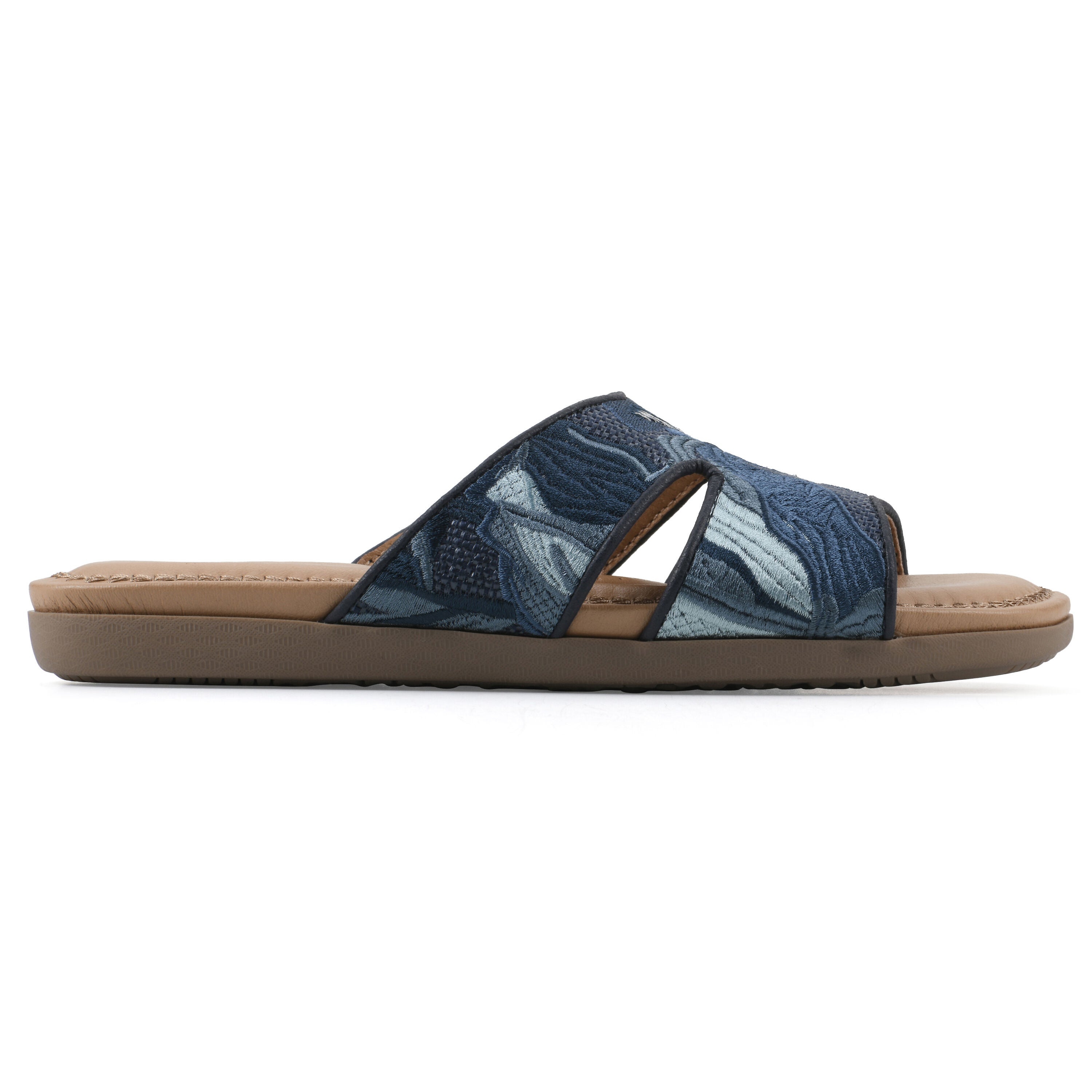 Frankly Slide Sandal, BLUE MULTI RAFFIA, alternate image number 2