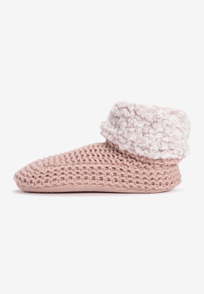 Sherpa Cuff Slipper Bootie, , alternate image number 4