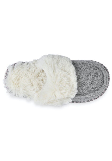 Textured Knit Moccasin Scuff Slipper, , alternate image number null