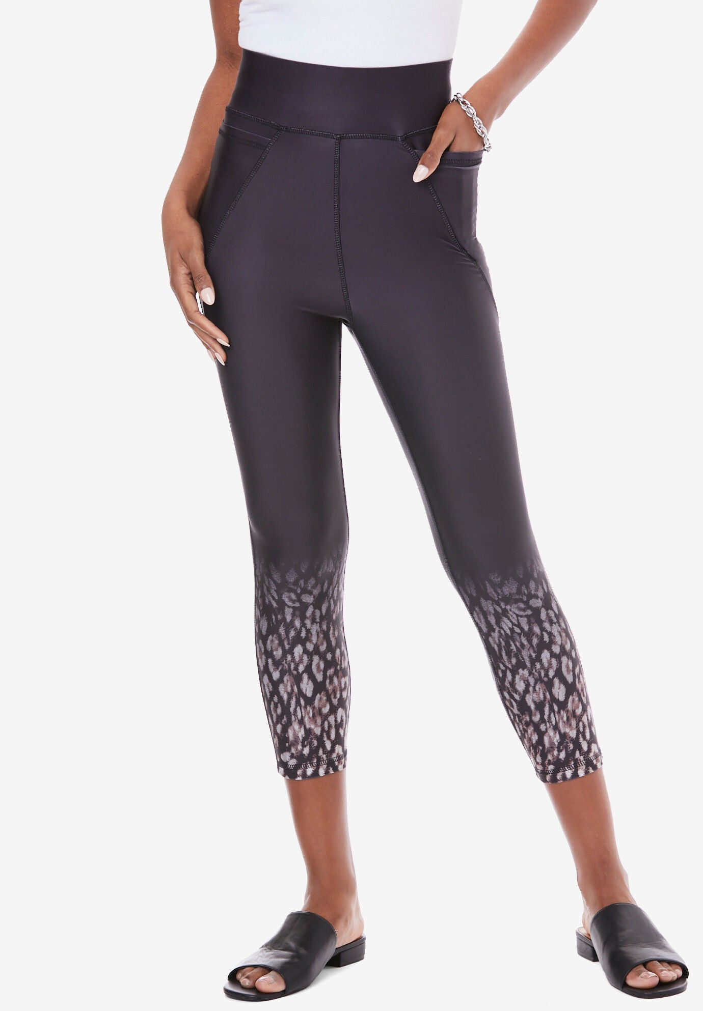 Side-Pocket Performance Capri, BLACK OMBRE CHEETAH, hi-res image number 0