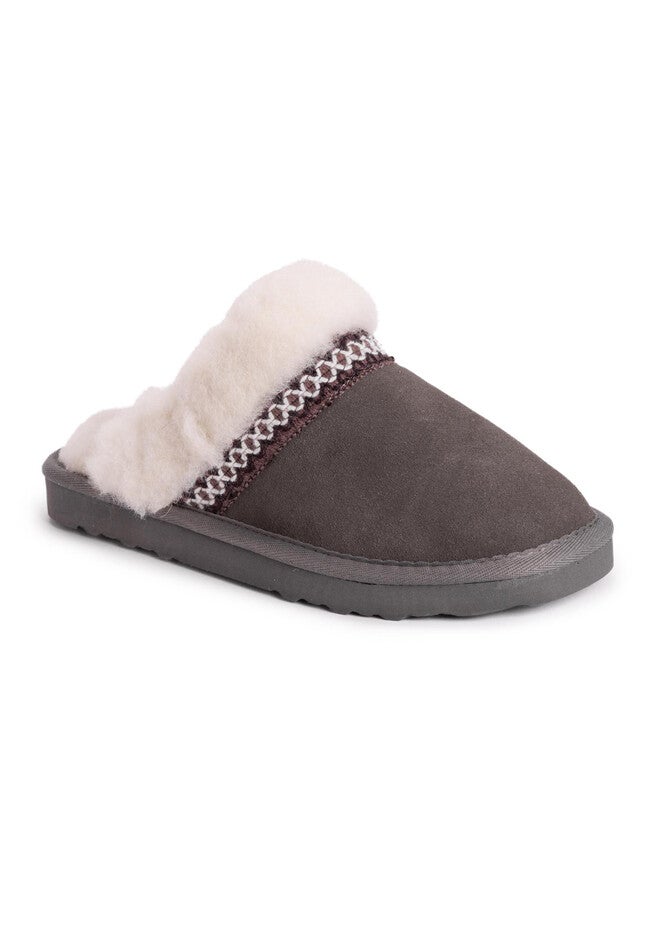 Dawn Suede Scuff Slipper by Muk Luks®, FROST GREY, hi-res image number 0