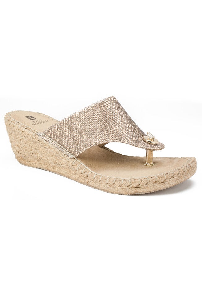 White Mountain Beachball Wedge Espadrille, LIGHT GOLD GLITTER, hi-res image number 0