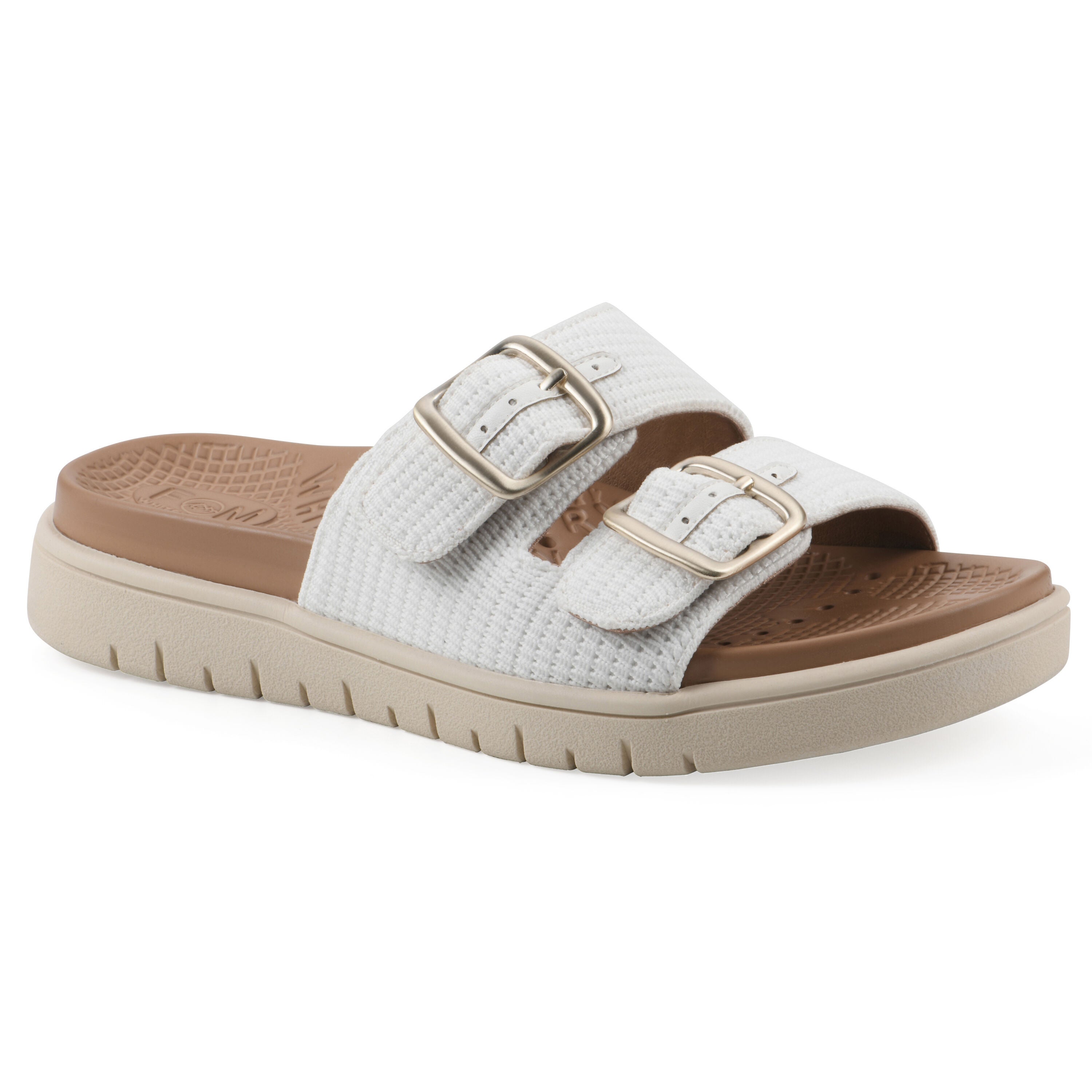 Nanny FOM Recovery Slide Sandal, WHITE FABRIC, hi-res image number 0