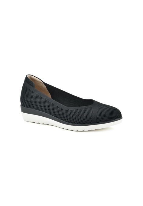 Selena Stretch Knit Flat, BLACK FABRIC, hi-res image number null