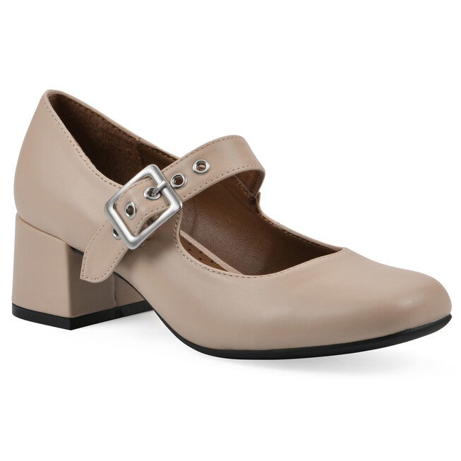 Lasso Mary Jane Block Heel Pump, NATURAL SMOOTH, hi-res image number 0