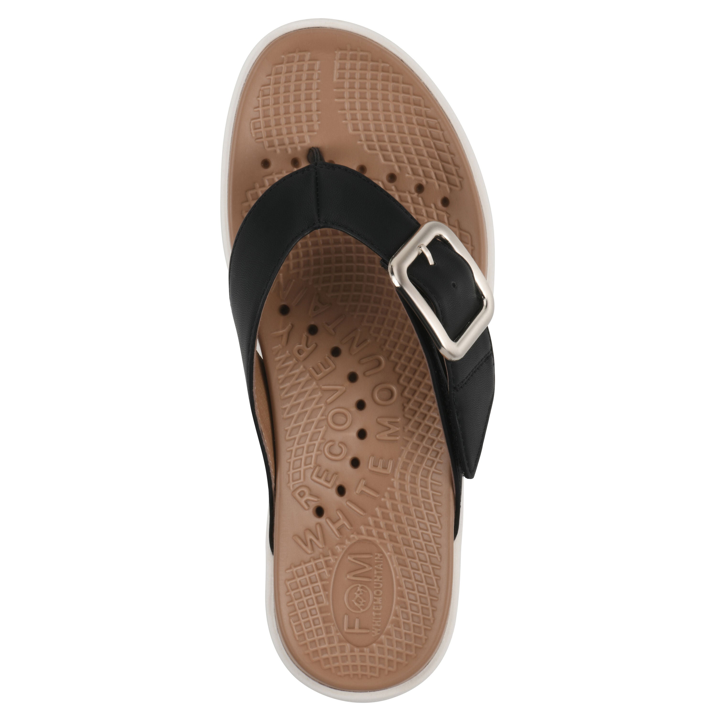 Nalla FOM Recovery Thong Sandal, BLACK SMOOTH, alternate image number 4