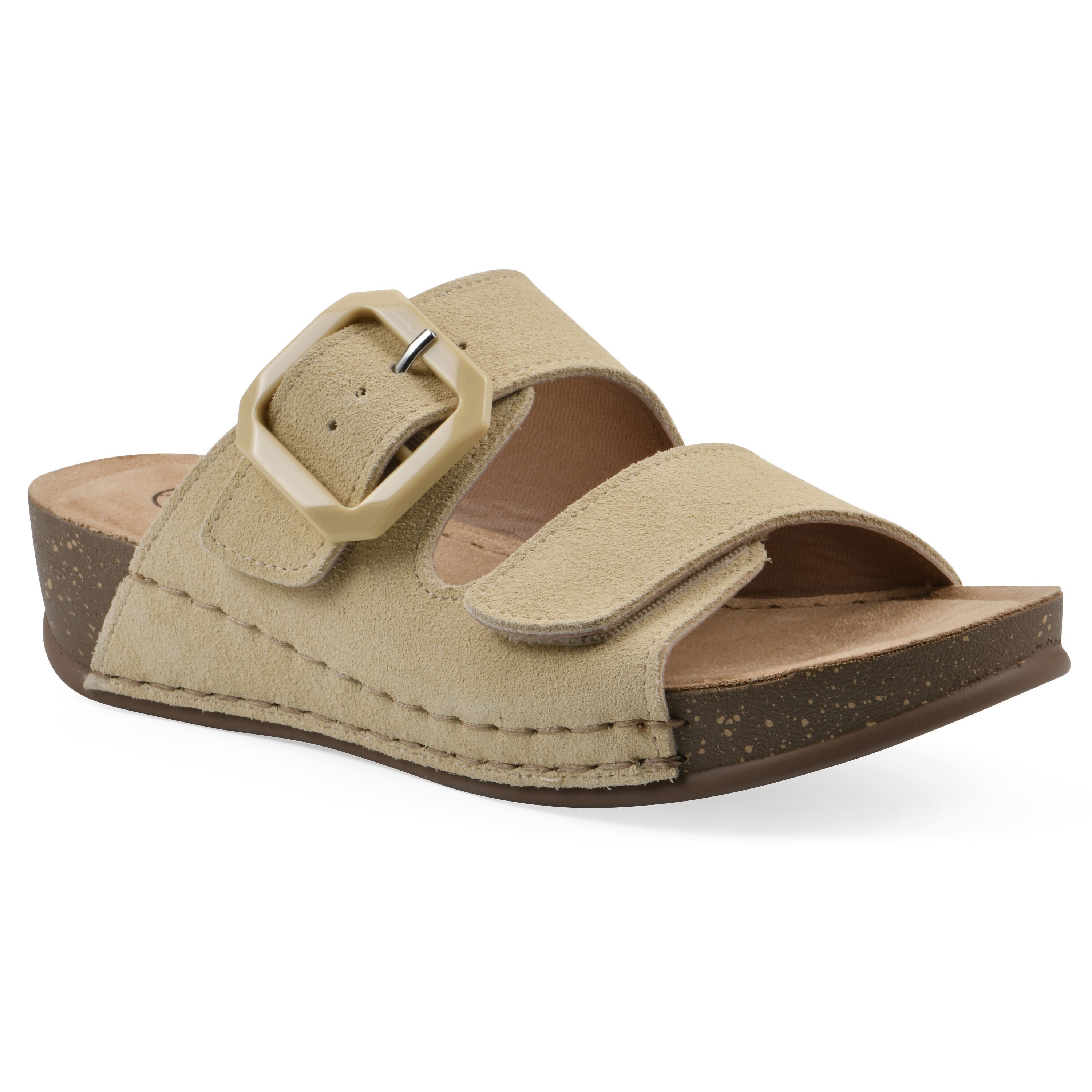 Fearful Slip On Wedge, BUTTER CREAM SUEDE, hi-res image number 0