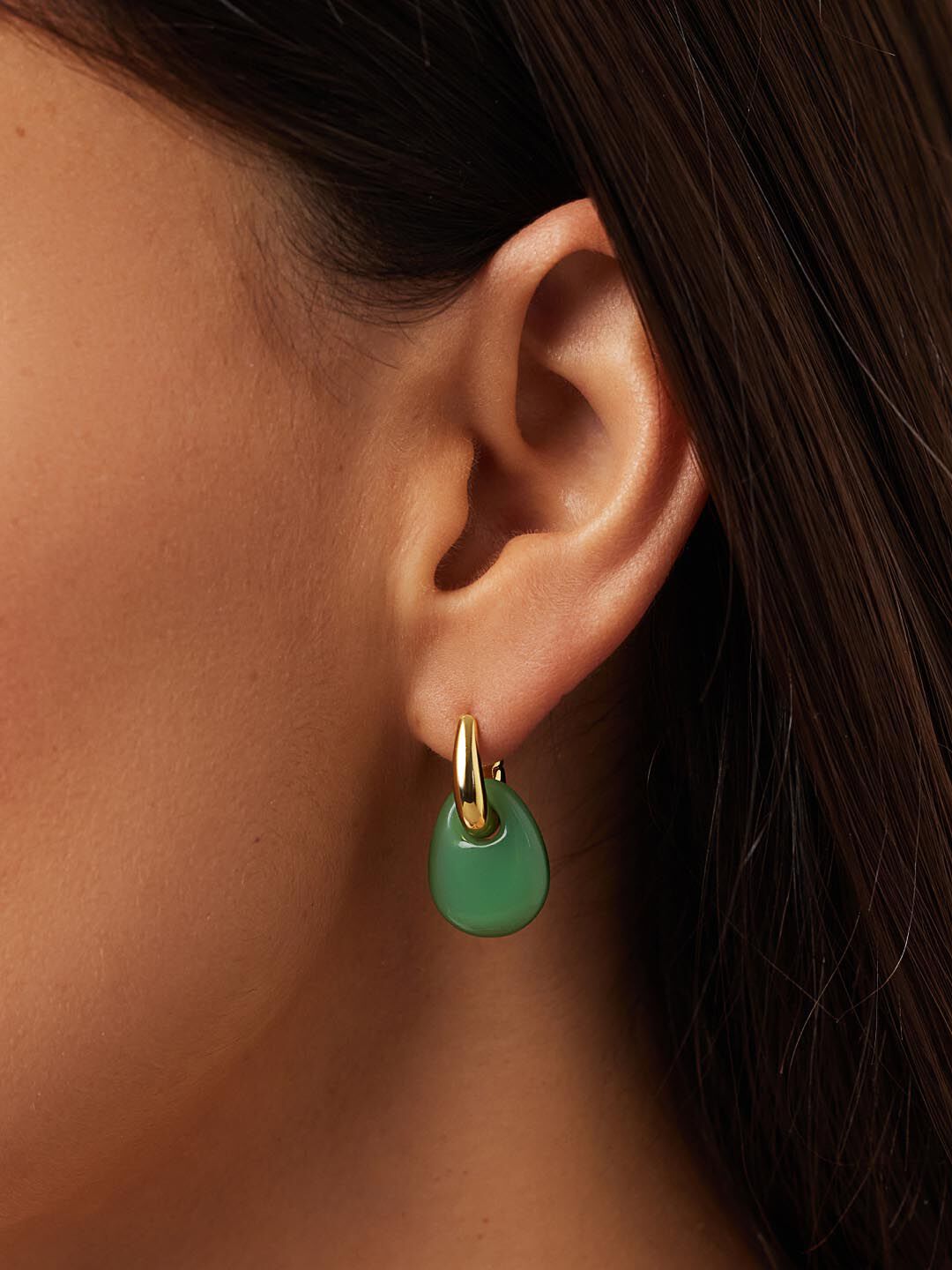 Kayla Gold Drop Earrings, GOLD, alternate image number 1