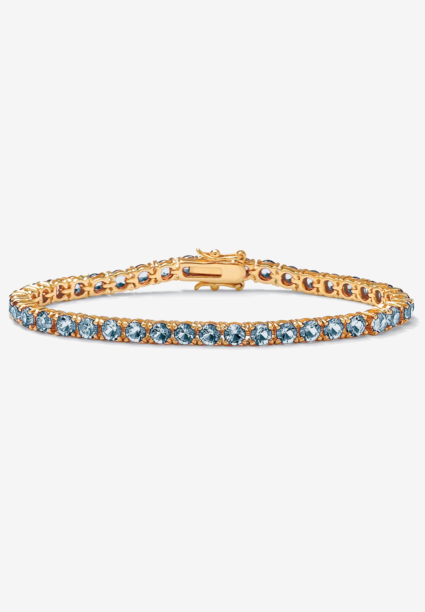 Birthstone Tennis Bracelet In Gold-Plated, MARCH, hi-res image number 0