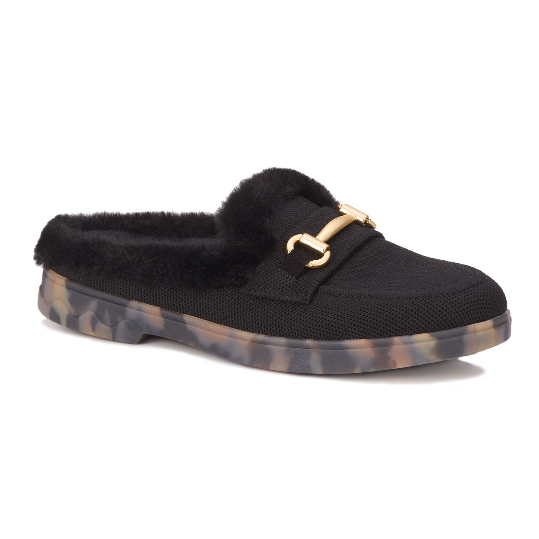 Gigi Faux Fur Slide, BLACK, hi-res image number 0