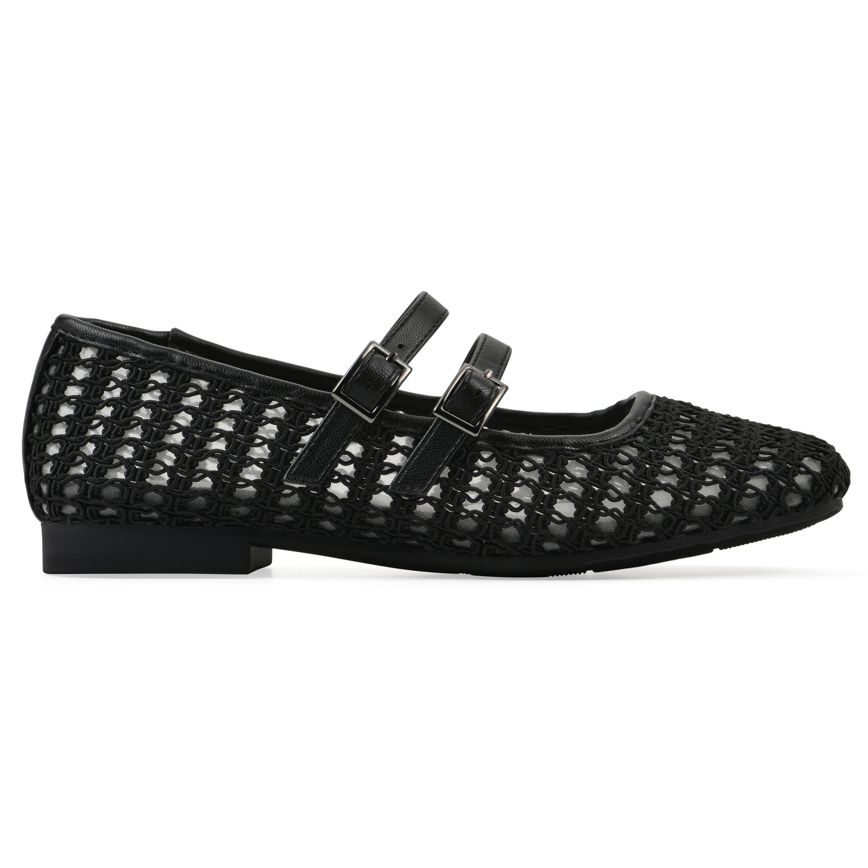Besnik Mary Jane Flat, BLACK FABRIC, alternate image number 2