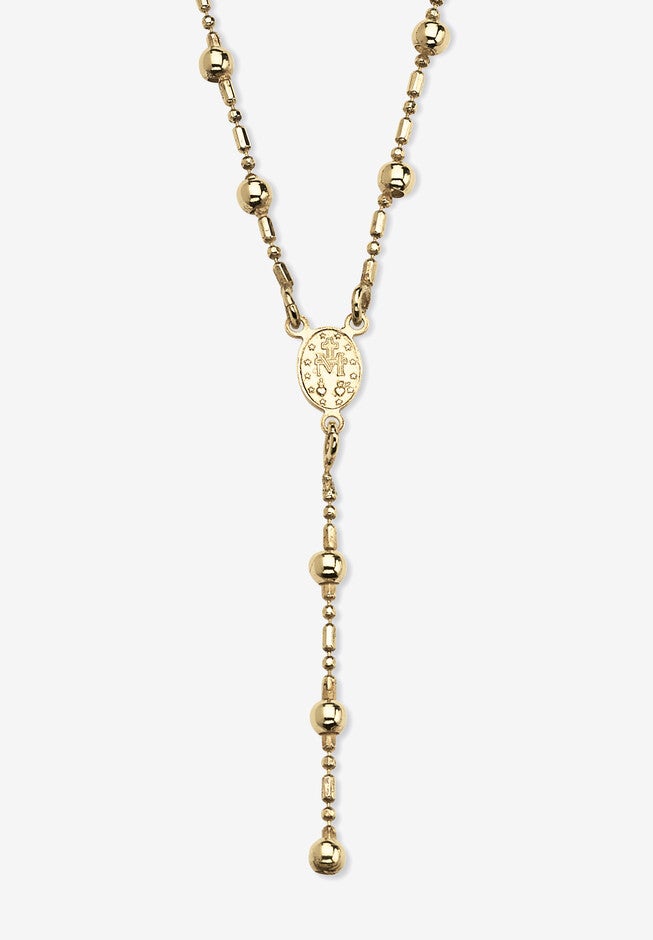 Rosary Style Necklace In Gold-Plated Sterling Silver, , on-hover image number null