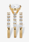 Gold Plated 3-Piece Cubic Zirconia Bridal Ring Set, , on-hover image number null