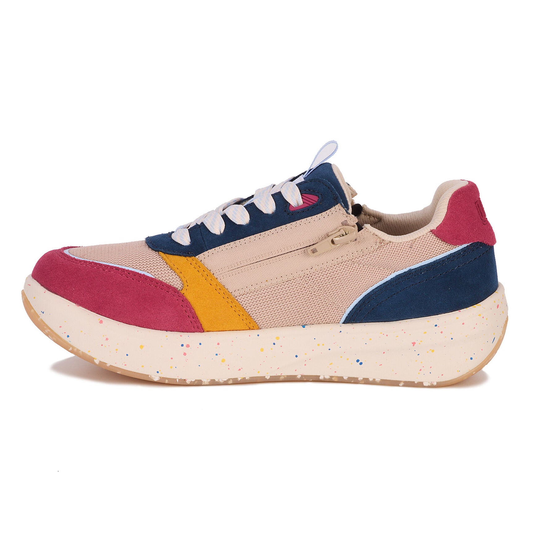 Happy Double Zip Sneaker, PINK AND BLUE, alternate image number 3