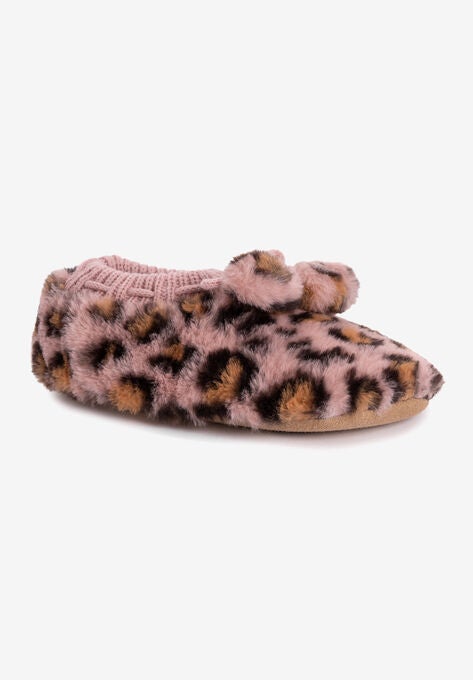 Faux Fur Ballerina Slipper, PINK LEOPARD, hi-res image number null
