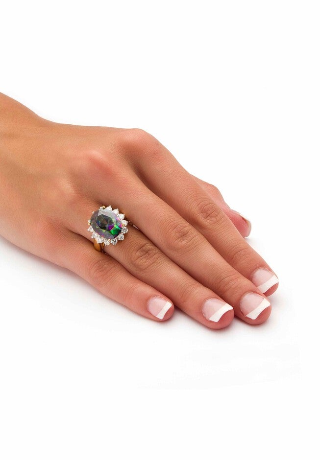 Gold-Plated Cubic Zirconia Cocktail Ring, , alternate image number 2