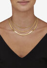 Gold Ion-Plated Stainless Steel Multistrand Herringbone Necklace 15-17.5 Inch, , alternate image number null