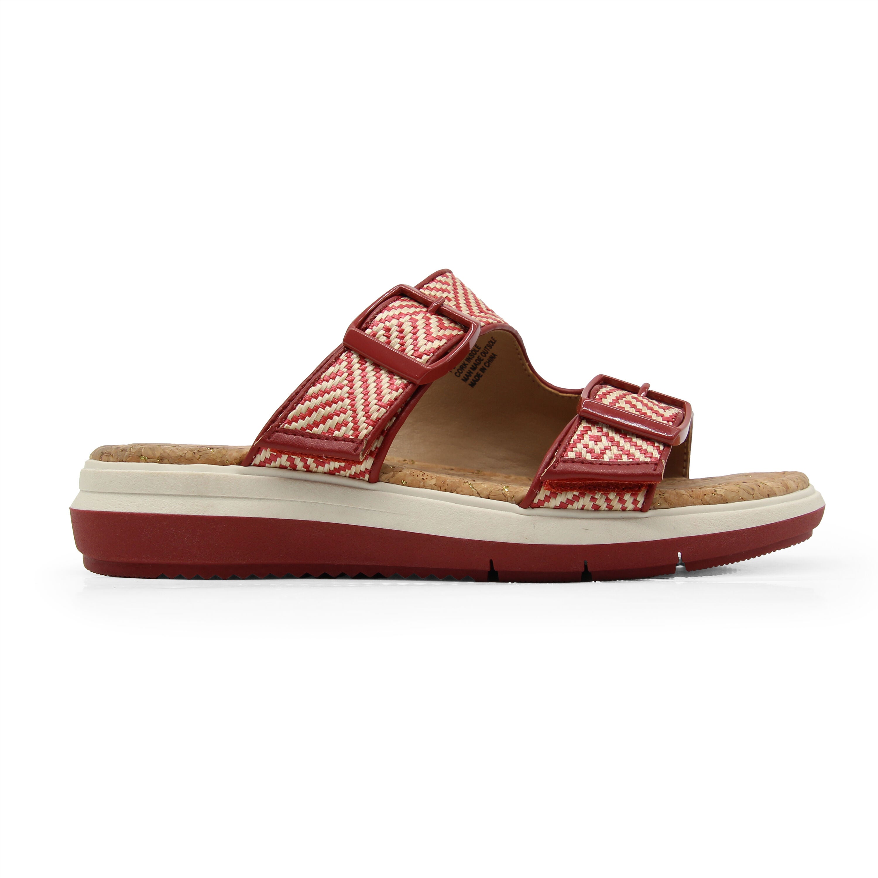 Kona Sandal, RED CREAM RAFFIA, alternate image number 2