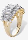 18K Gold & Sterling Silver Cubic Zirconia Ring, , on-hover image number null