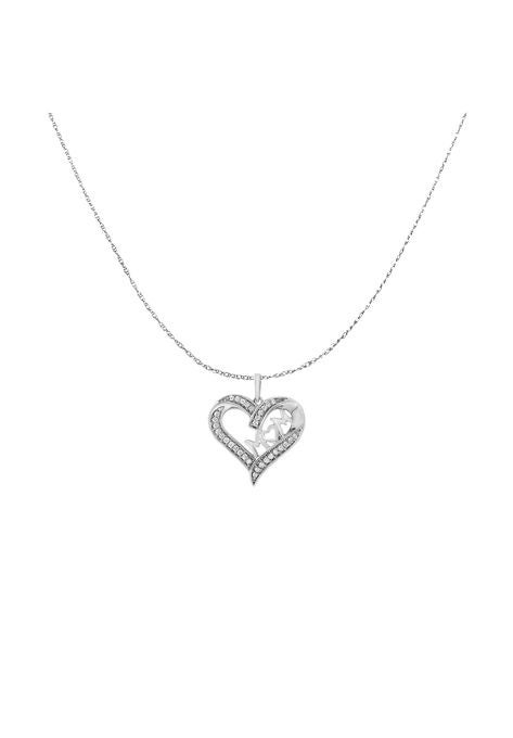 Sterling Silver Diamond Engraved Mom In Heart Pendant Necklace, , alternate image number null