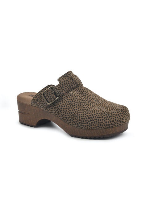 Behold Clog Mule, TAN PRINT SUEDE, hi-res image number null