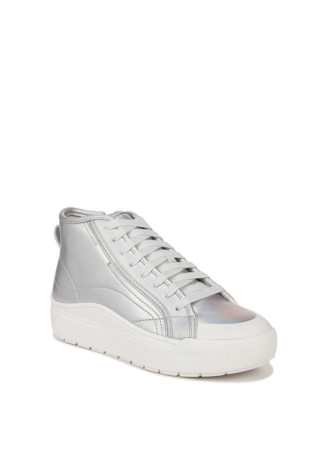 Time Off Hi Top Platform Sneaker, SILVER FAUX LEATHER, hi-res image number 0