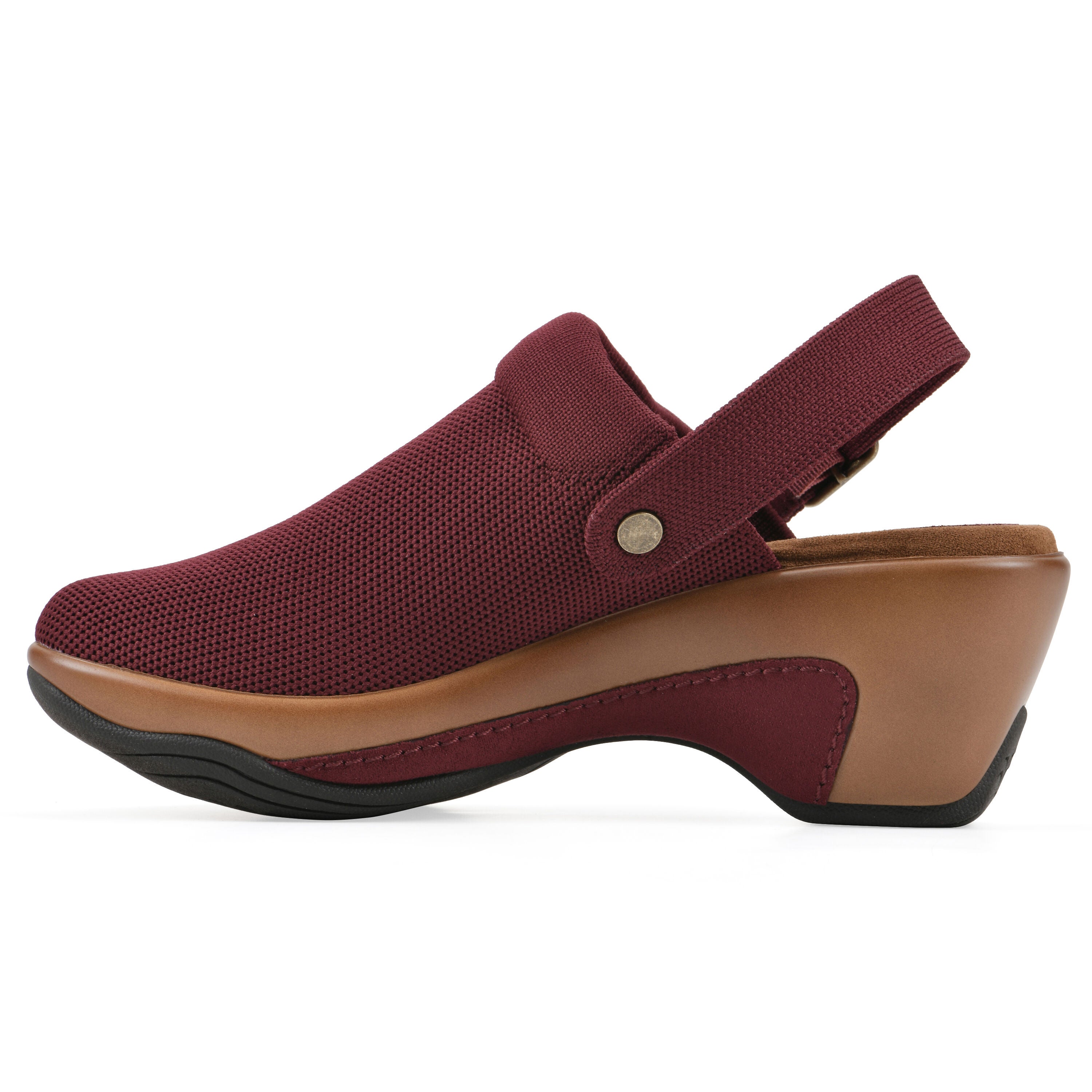 Viable Slingback Clog, BURGUNDY FABRIC, alternate image number 3
