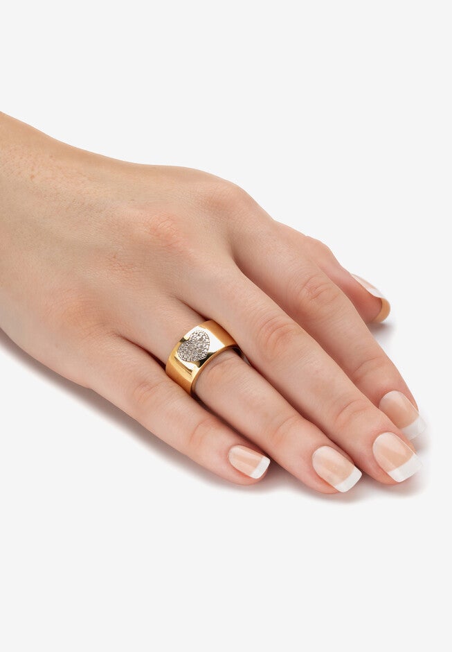 Yellow Gold Plated Genuine Diamond Ring (1/10 Cttw) (Hi Color, I3-I4 Clarity), , alternate image number null