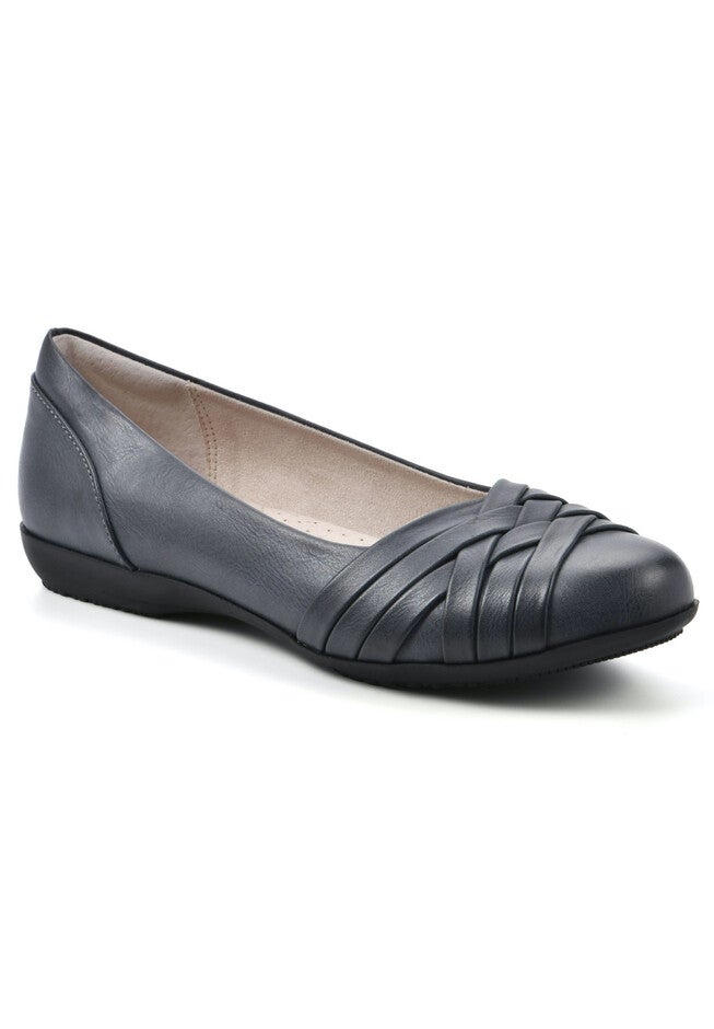 Chic Casual Flat, NAVY BURNISHED SMOOTH, hi-res image number null