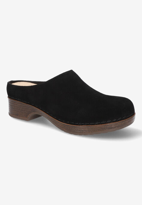Motto Clog Mule, BLACK SUEDE LEATHER, hi-res image number null