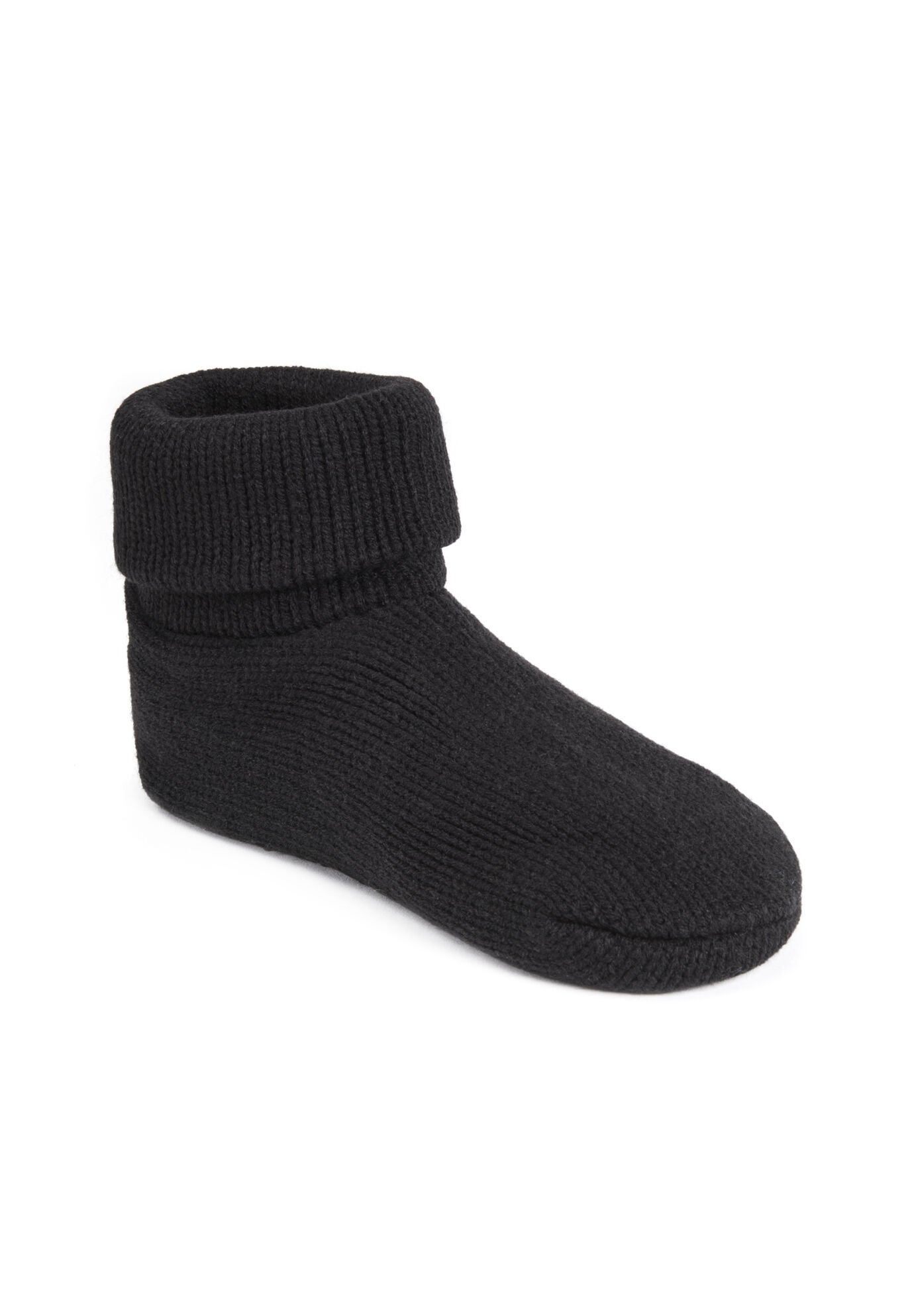 Cuff Slipper Sock by Muk Luks&reg;, BLACK, hi-res image number 0