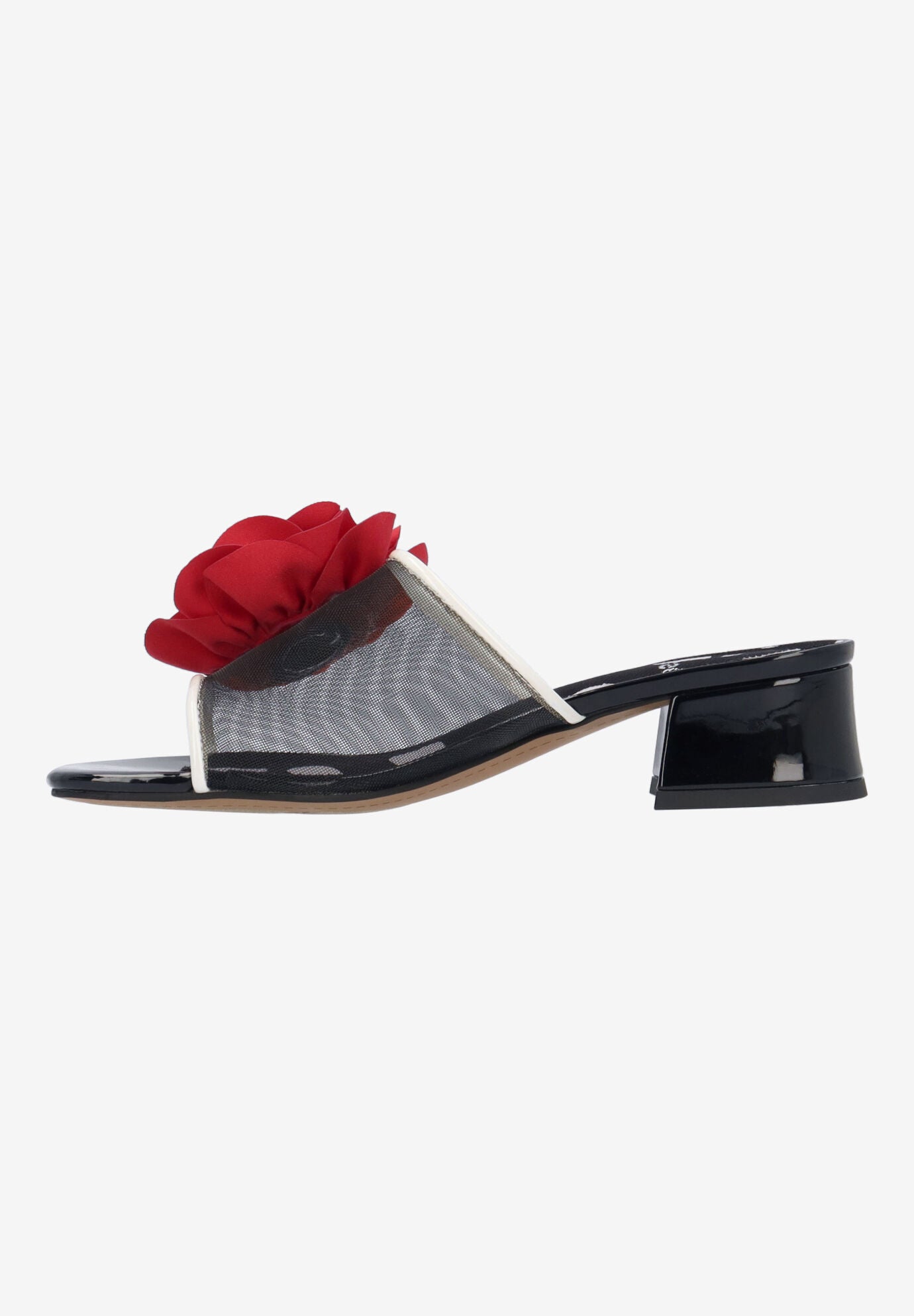 Myla Slip-On Sandal, BLACK WHITE RED, alternate image number 4