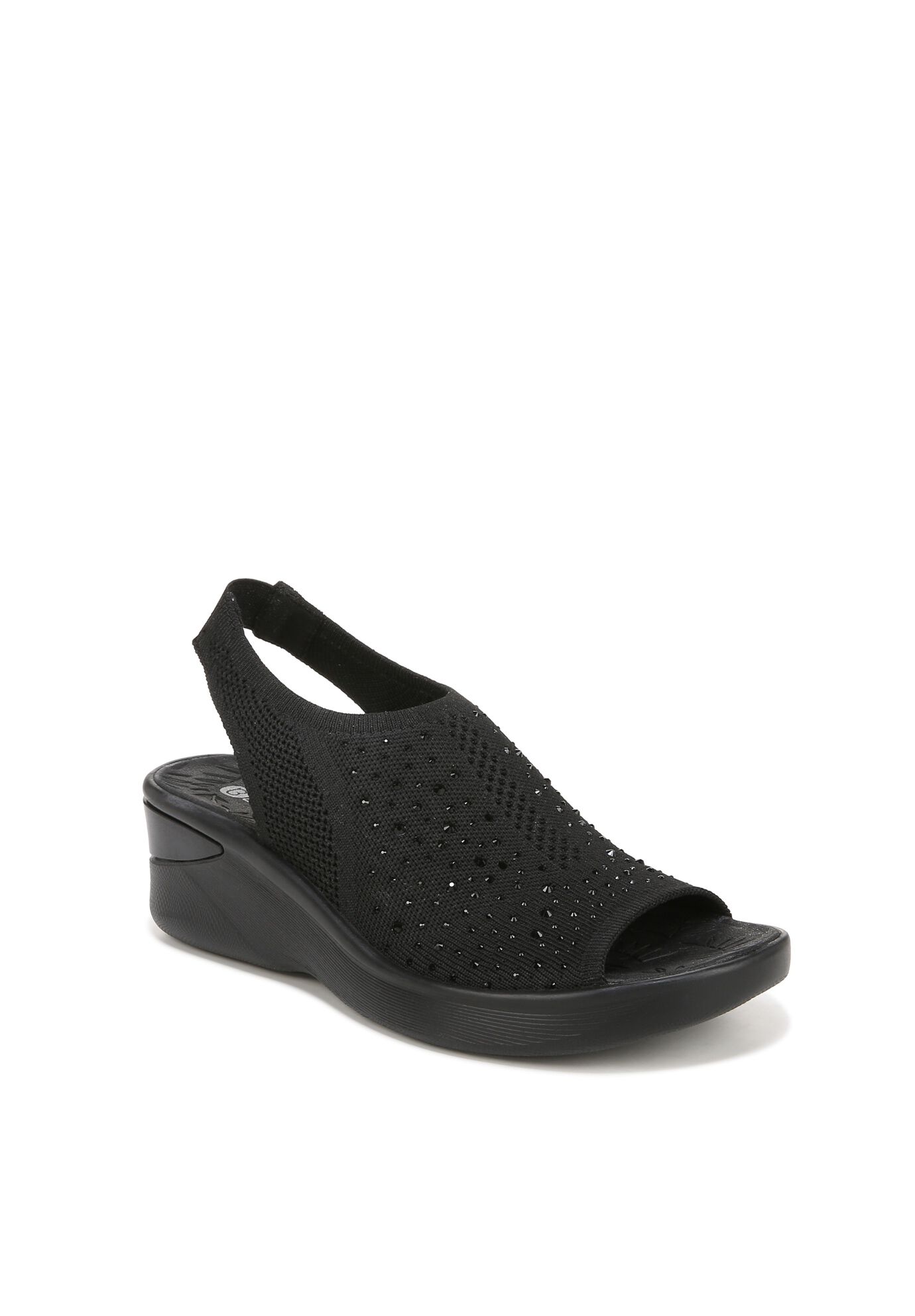 Sicily Bright Wedge Sandal, BLACK FABRIC, hi-res image number 0