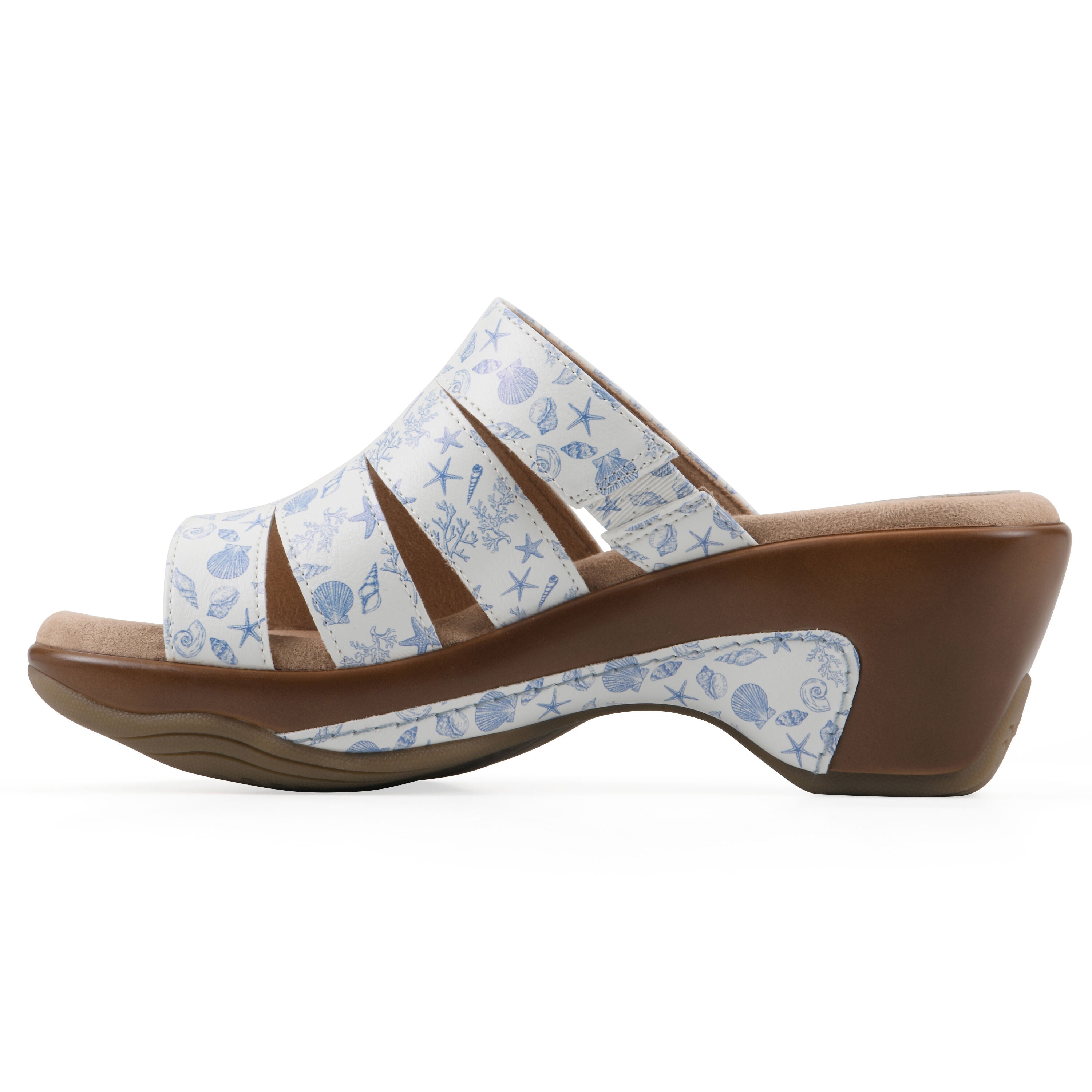 Valora Slip-On Clog Sandal, OCEANBLUE SEASHELL, alternate image number 3