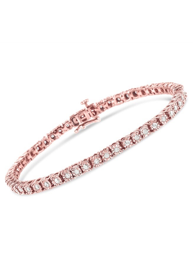 Silver 1.0 Cttw Miracle-Set Diamond Tennis Bracelet - 10 inches, , on-hover image number 1