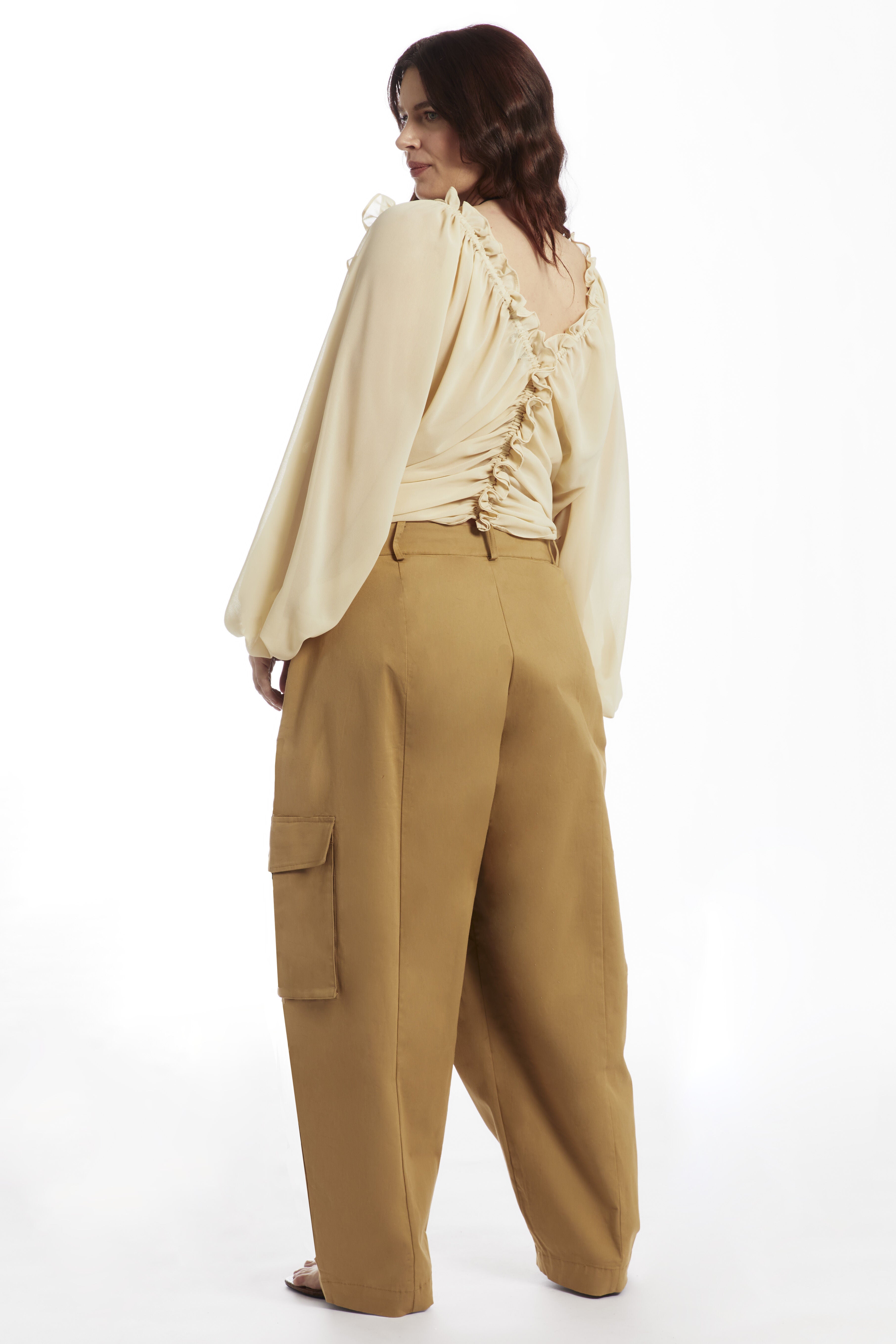 Barrel Leg Cargo Pant, RYE BREAD, alternate image number 3