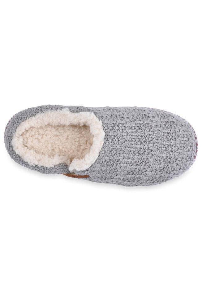 Textured Knit Clog With Fur Lining Slippers, , alternate image number null