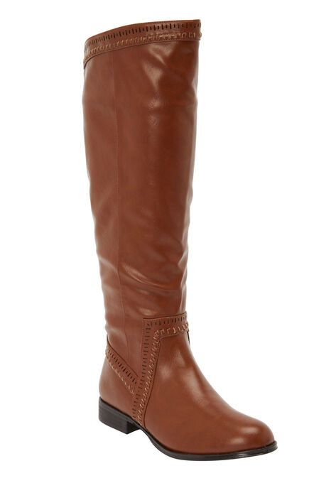 The Malina Wide Calf Boot , COGNAC, hi-res image number null