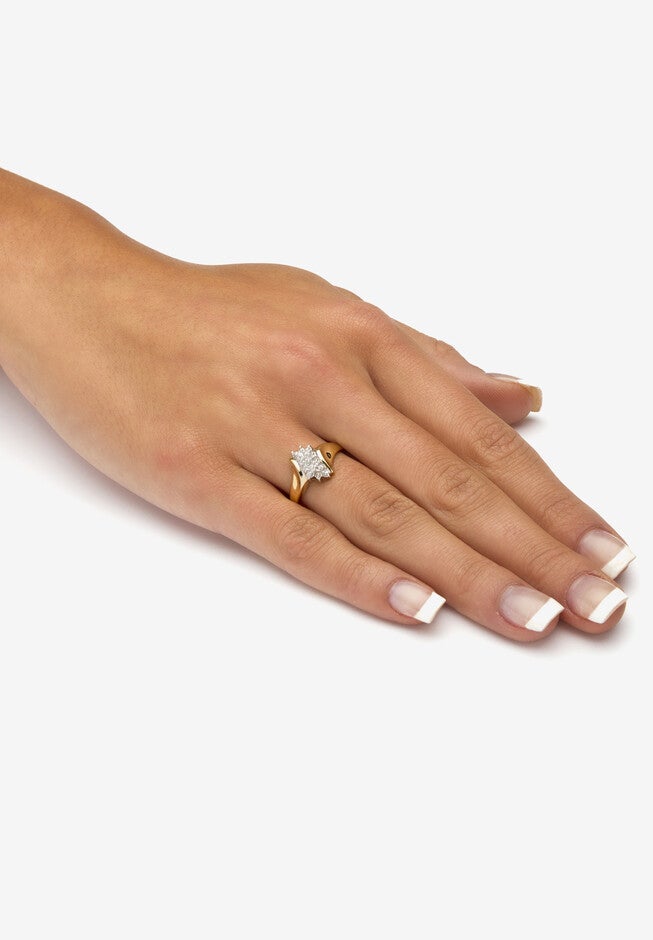 Gold & Sterling Silver Diamond Cluster Ring, , alternate image number 2