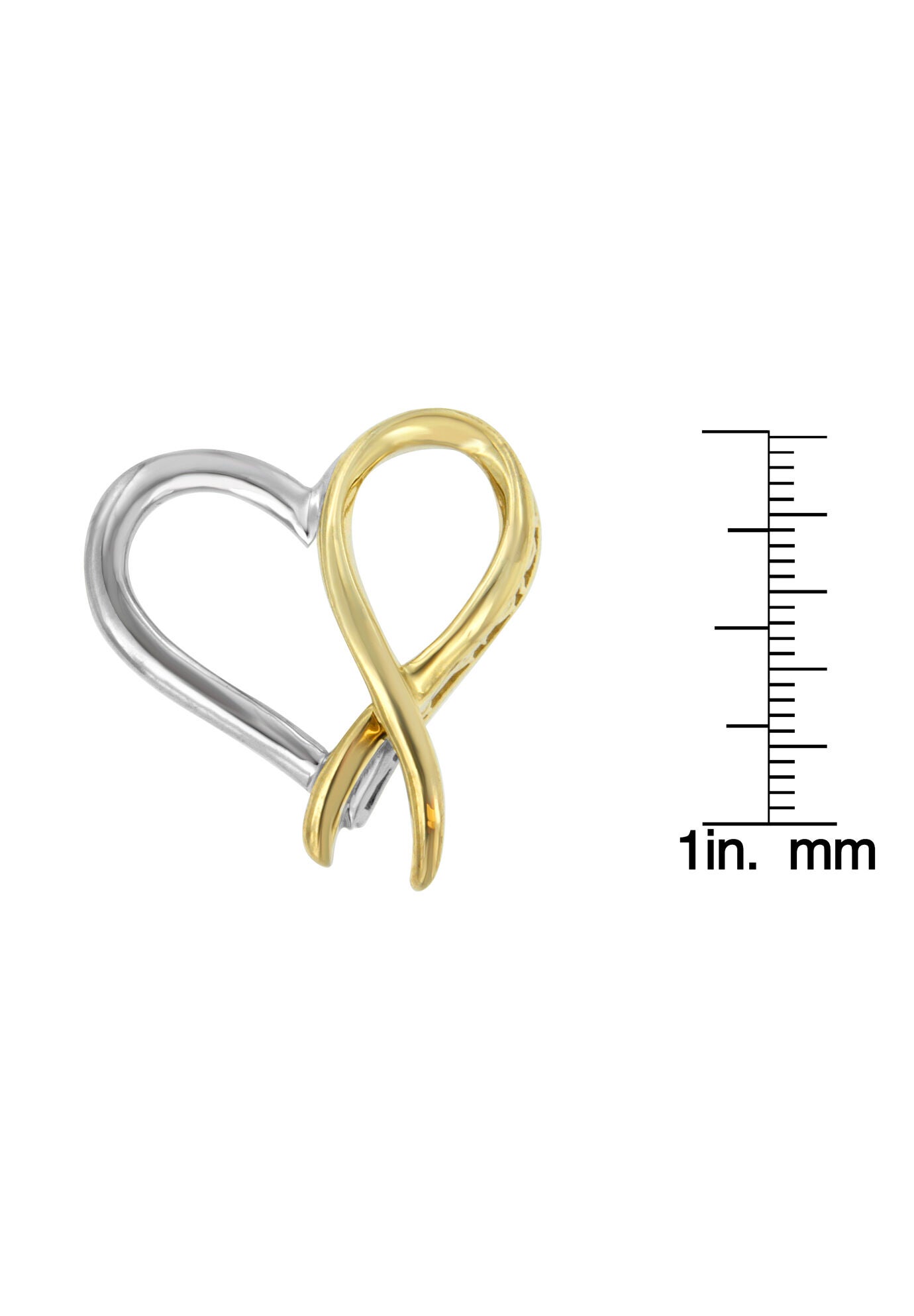 Two-Tone .925 Sterling Silver Heart-Shaped Pendant Necklace, , alternate image number 3