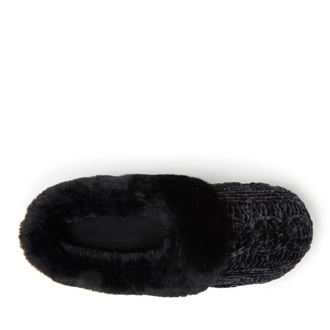 Claire Cable Knit Chenille Clog, BLACK, alternate image number 3