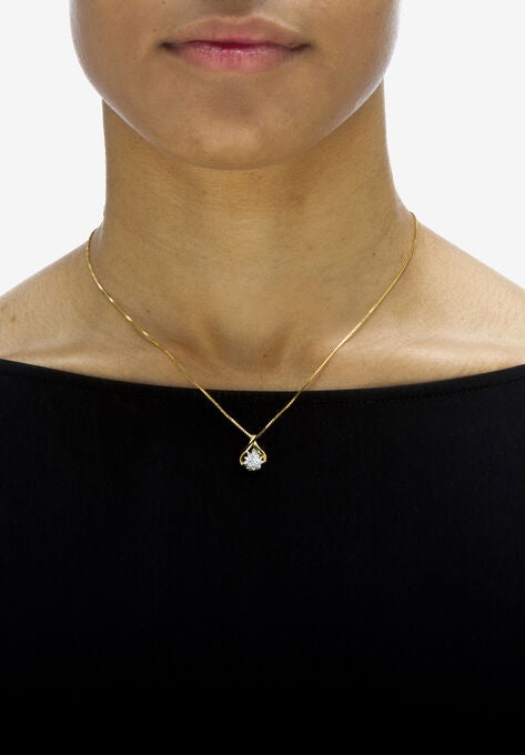 Gold & Sterling Silver Diamond Pendant, , alternate image number null